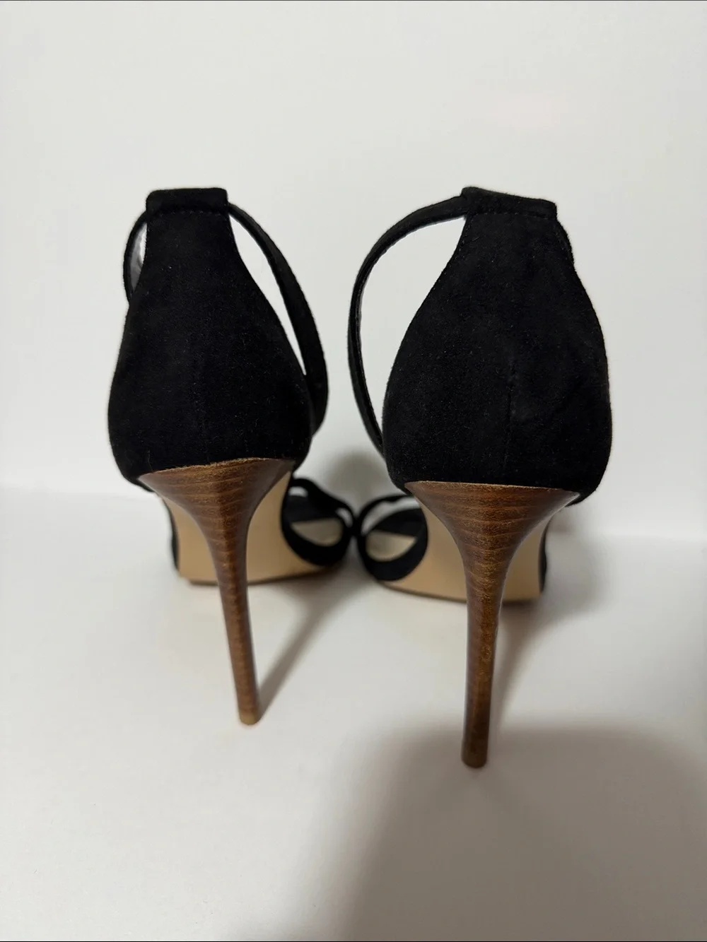 Forever 21 Black Open-Toe Ankle-Strap Heels